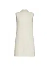 Jil Sander Women Long Ivory Ribbed Knit Vest