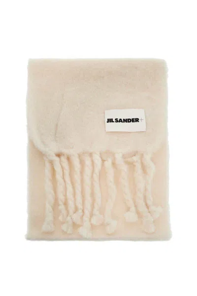 Jil Sander Long Mohair Scarf For In White