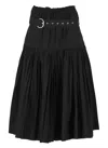 Jil Sander Pleated High-waisted Midi Skirt In Black
