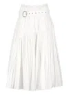 Jil Sander Long Pleated Skirt In White