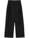 Jil Sander Long Relaxed Wide Leg Pleated Pant In Black