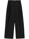 Jil Sander Long Relaxed Wide Leg Pleated Pant In Black