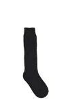 Jil Sander Long Ribbed Socks In Black
