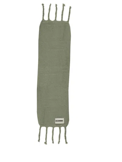 Jil Sander Long Scarf In Green