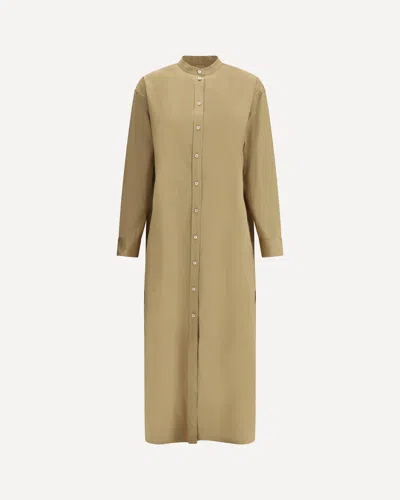 Jil Sander Women Long Shirt Dress In Brown