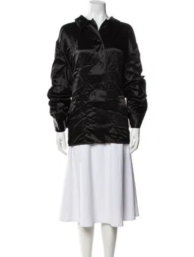 Pre-owned Jil Sander Long Sleeve Blouse In Black