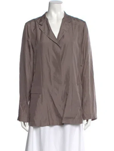 Pre-owned Jil Sander Long Sleeve Blouse In Gray