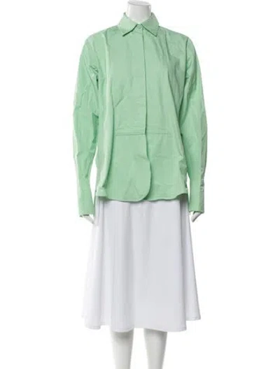 Pre-owned Jil Sander Long Sleeve Blouse In Green