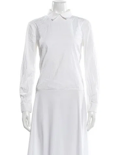 Pre-owned Jil Sander Long Sleeve Blouse In White