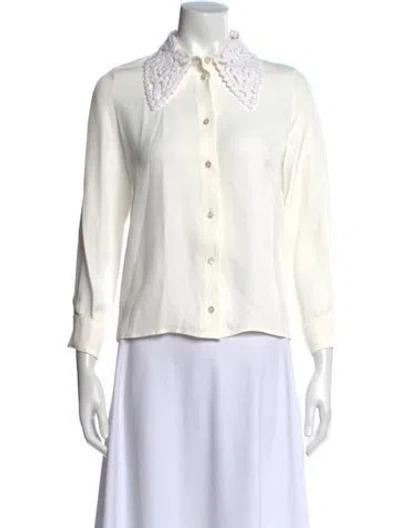 Pre-owned Jil Sander Long Sleeve Blouse In White