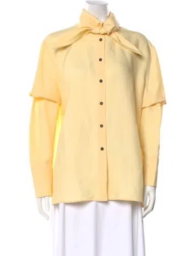 Pre-owned Jil Sander Long Sleeve Blouse In Yellow