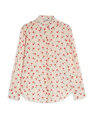Jil Sander Long Sleeve Button Down Shirt In Pink