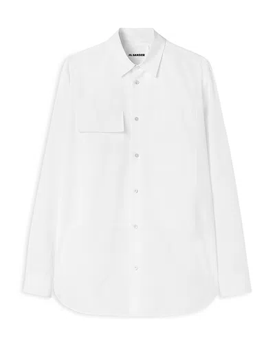 Jil Sander Long Sleeve Button Front Shirt In White