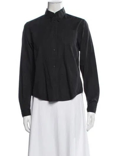 Pre-owned Jil Sander Long Sleeve Button-up Top In Black