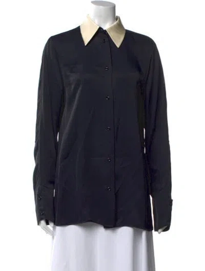 Pre-owned Jil Sander Long Sleeve Button-up Top In Black