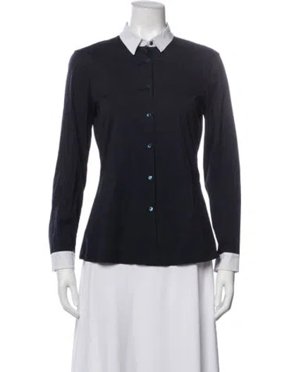 Pre-owned Jil Sander Long Sleeve Button-up Top In Blue