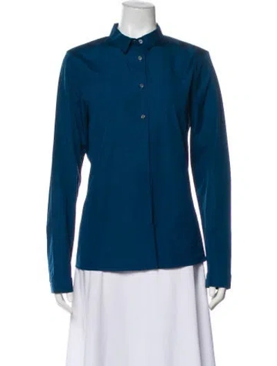 Pre-owned Jil Sander Long Sleeve Button-up Top In Blue