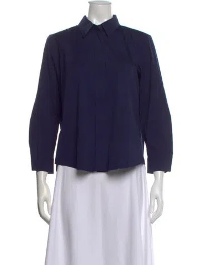 Pre-owned Jil Sander Long Sleeve Button-up Top In Blue