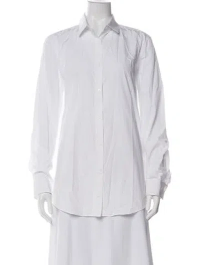 Pre-owned Jil Sander Long Sleeve Button-up Top In Blue