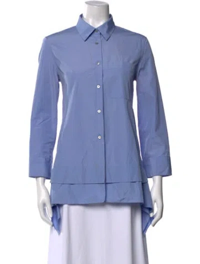 Pre-owned Jil Sander Long Sleeve Button-up Top In Blue