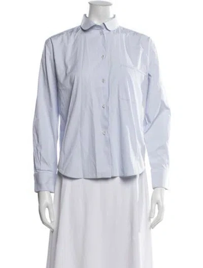 Pre-owned Jil Sander Long Sleeve Button-up Top In Blue