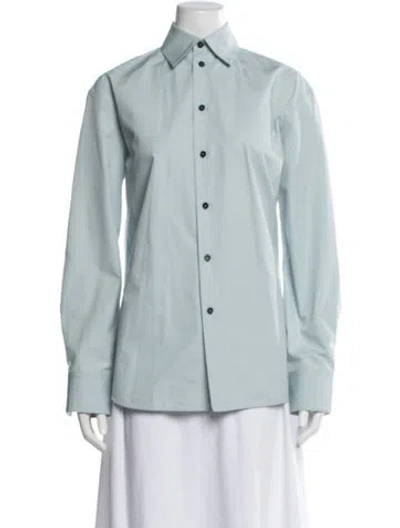 Pre-owned Jil Sander Long Sleeve Button-up Top In Blue