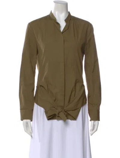 Pre-owned Jil Sander Long Sleeve Button-up Top In Green