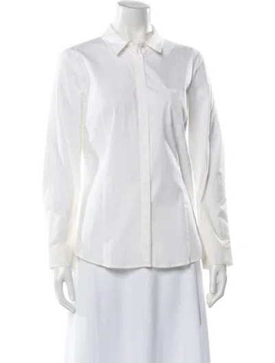 Pre-owned Jil Sander Long Sleeve Button-up Top In White
