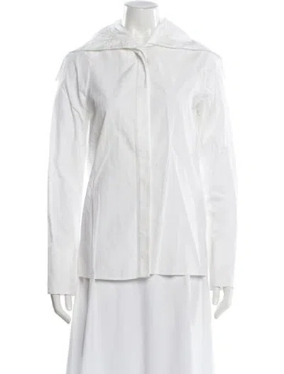 Pre-owned Jil Sander Long Sleeve Button-up Top In White