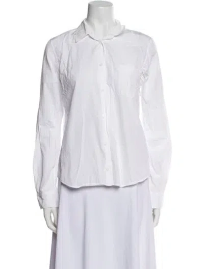 Pre-owned Jil Sander Long Sleeve Button-up Top In White