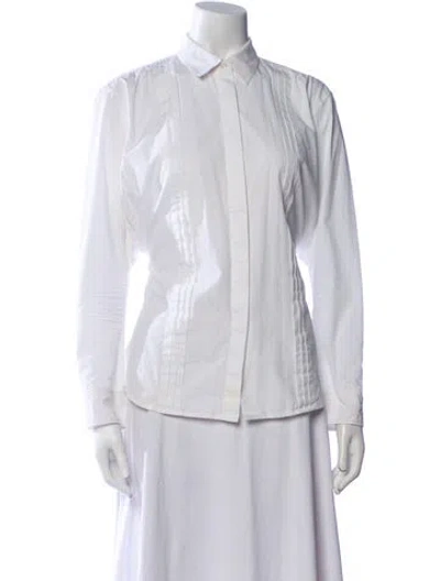 Pre-owned Jil Sander Long Sleeve Button-up Top In White