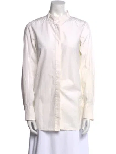 Pre-owned Jil Sander Long Sleeve Button-up Top In White