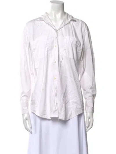 Pre-owned Jil Sander Long Sleeve Button-up Top In White