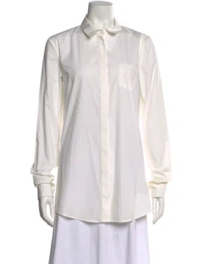 Pre-owned Jil Sander Long Sleeve Button-up Top In White