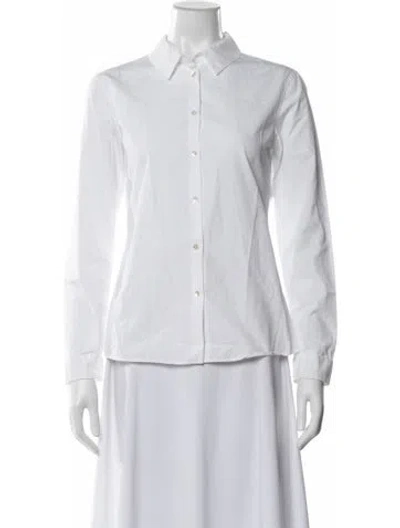 Pre-owned Jil Sander Long Sleeve Button-up Top In White