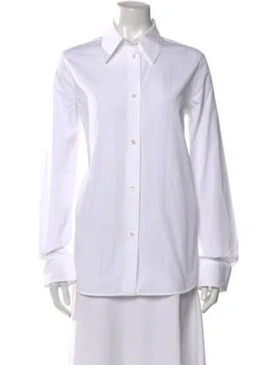 Pre-owned Jil Sander Long Sleeve Button-up Top In White