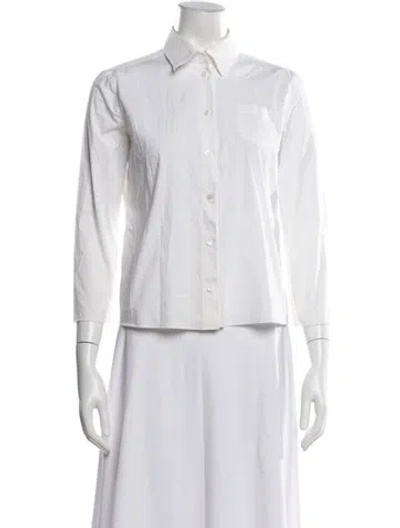 Pre-owned Jil Sander Long Sleeve Button-up Top In White