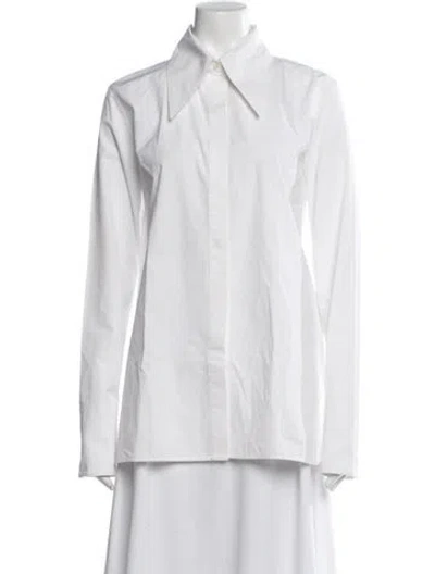 Pre-owned Jil Sander Long Sleeve Button-up Top In White