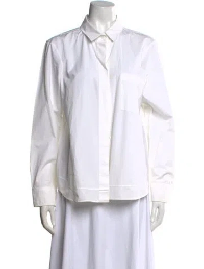 Pre-owned Jil Sander Long Sleeve Button-up Top In White