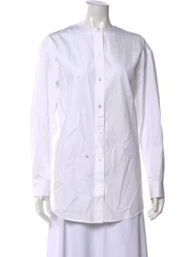 Pre-owned Jil Sander Long Sleeve Button-up Top In White