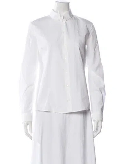 Pre-owned Jil Sander Long Sleeve Button-up Top In White
