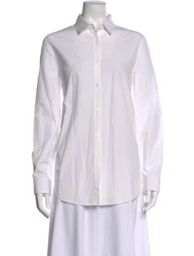 Pre-owned Jil Sander Long Sleeve Button-up Top In White