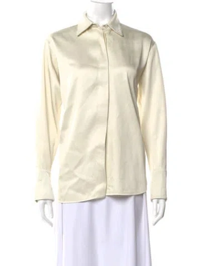 Pre-owned Jil Sander Long Sleeve Button-up Top In Yellow