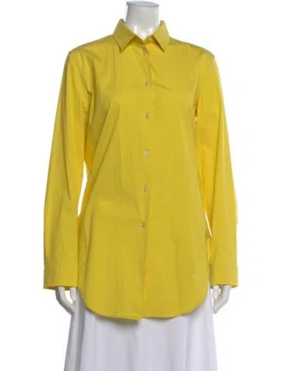Pre-owned Jil Sander Long Sleeve Button-up Top In Yellow