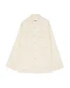 Jil Sander Long Sleeve Camp Shirt In Eggshell