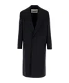 Jil Sander Wool Coat With Front Pockets And Long Length In Black