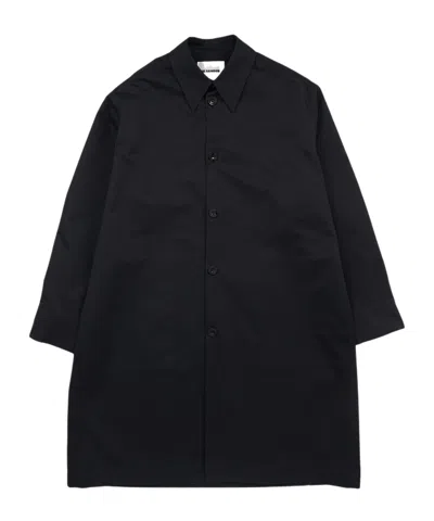Jil Sander Long Sleeve Coat In Black