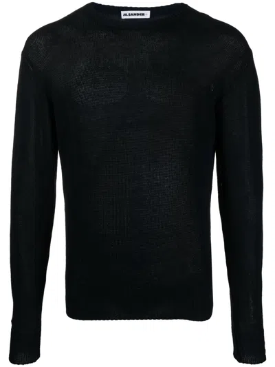 Jil Sander Long-sleeve Cotton Jumper In 蓝色
