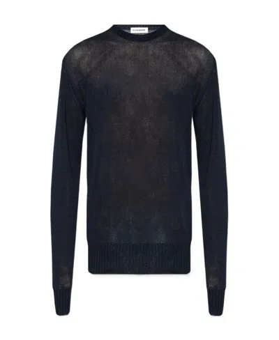 Jil Sander Long-sleeve Cotton Jumper In Black