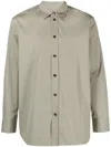 Jil Sander Long-sleeve Cotton Shirt In Grün